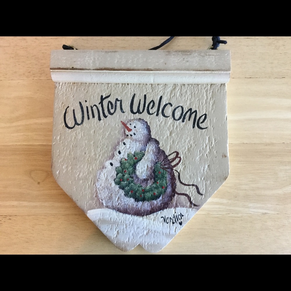 Primitive Style Wooden Sign